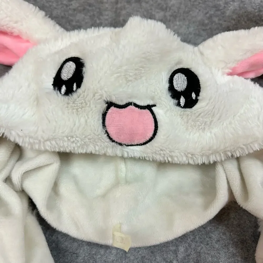 Rabbit Ears Movable Hat Cute Trendy Animal Bunny White Moving Ear Flapping